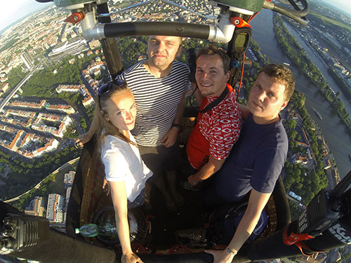 View from a balloon above Prague
